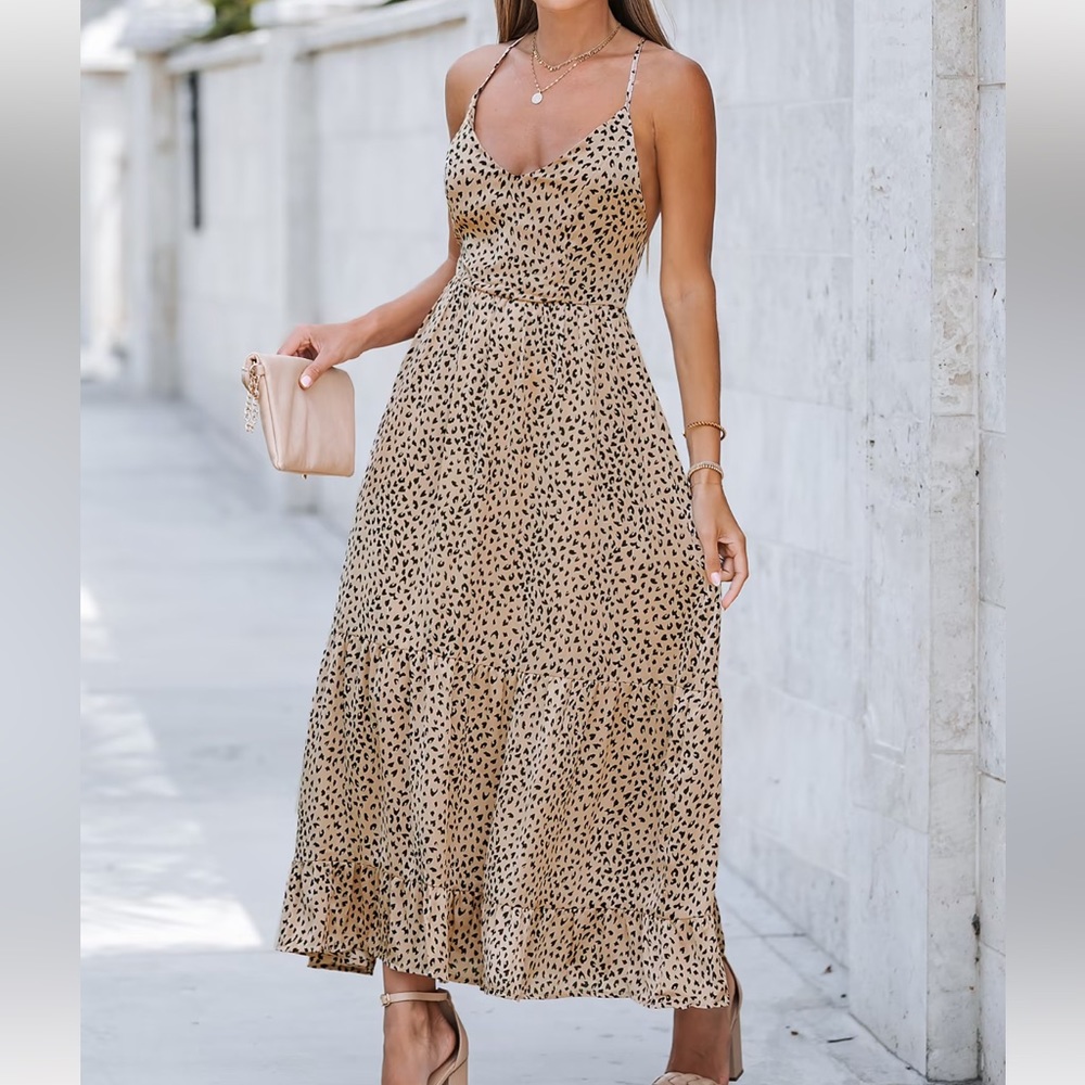 Cupshe Ayana Lace-up Backless Maxi Slip Dress
